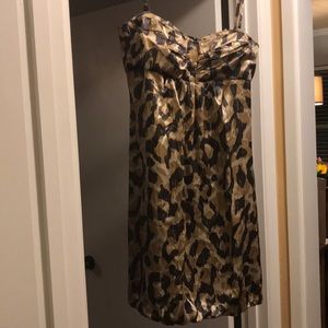 Donna Ricco Silk animal print bubble dress